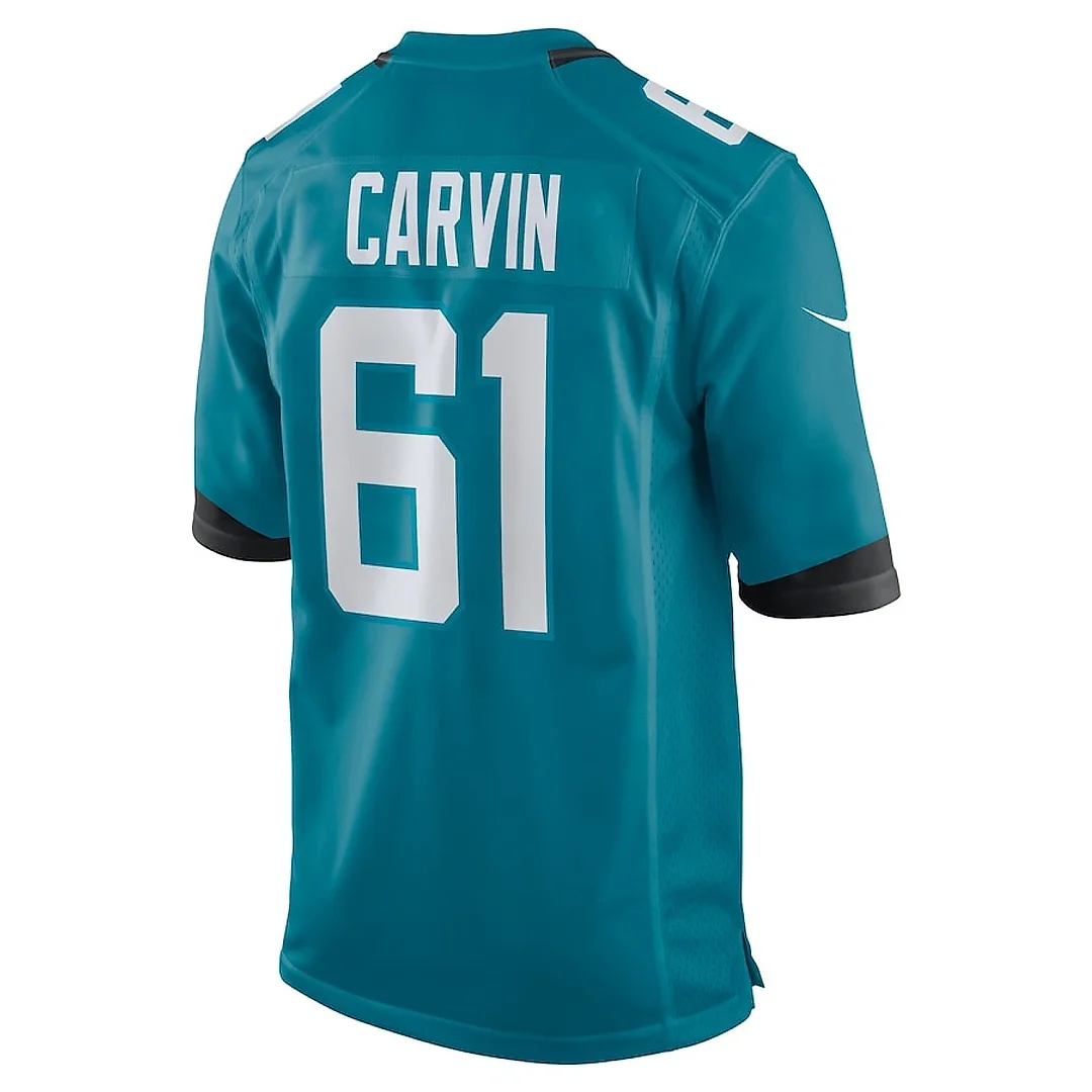 Zennovawear Jerome Carvin 61 Jacksonville Jaguars Team Game Men Jersey - Teal