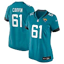 Zennovawear Jerome Carvin 61 Jacksonville Jaguars Women's Game Jersey - Teal