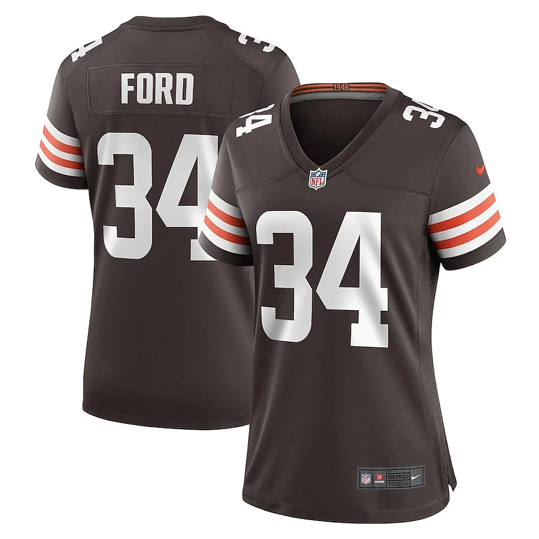 Zennovawear Jerome Ford 34 Cleveland Browns Game Women Jersey - Brown