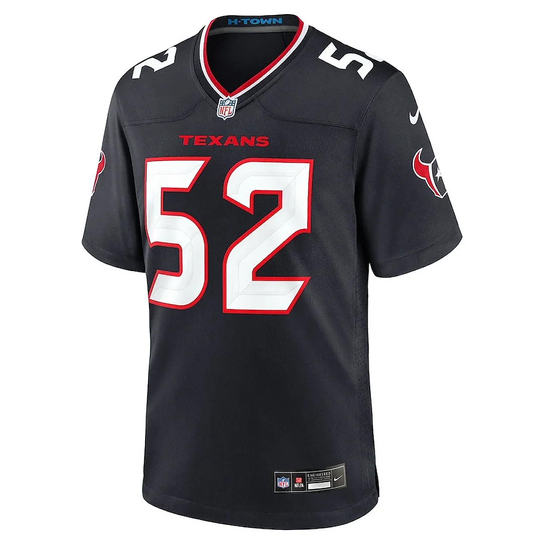 Zennovawear Jerry Hughes 52 Houston Texans Team Game Men Jersey - Navy