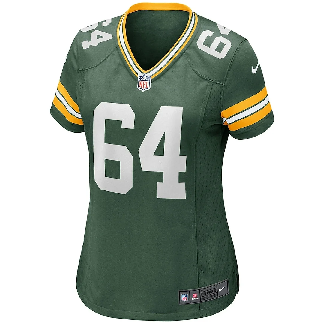 Zennovawear Jerry Kramer 64 Green Bay Packers Women Game Retired Jersey - Green