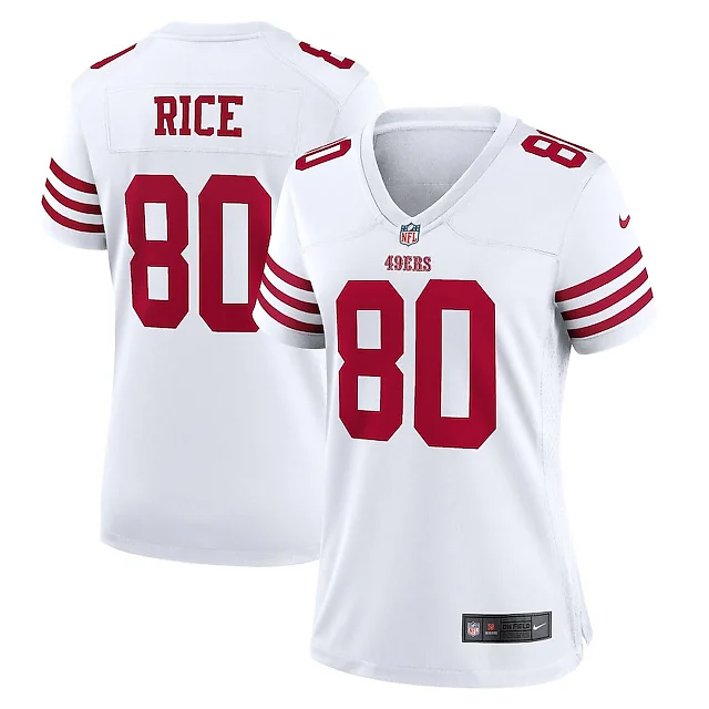 Zennovawear Jerry Rice 80 San Francisco 49ers Women Retired Game Jersey - White