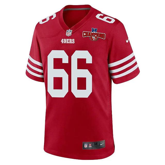 Zennovawear Jesse Davis 66 San Francisco 49ers NFC Champions Patch Game Men Jersey - Scarlet