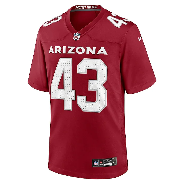 Zennovawear Jesse Luketa 43 Arizona Cardinals Team Game Men Jersey - Cardinal