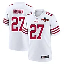 Zennovawear Ji'Ayir Brown 27 San Francisco 49ers NFC Champions Patch Game Men Jersey - White