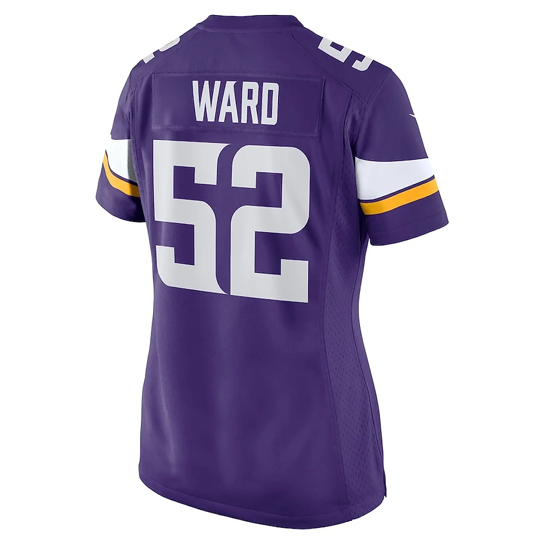 Zennovawear Jihad Ward 52 Minnesota Vikings Team Game Women Jersey - Purple