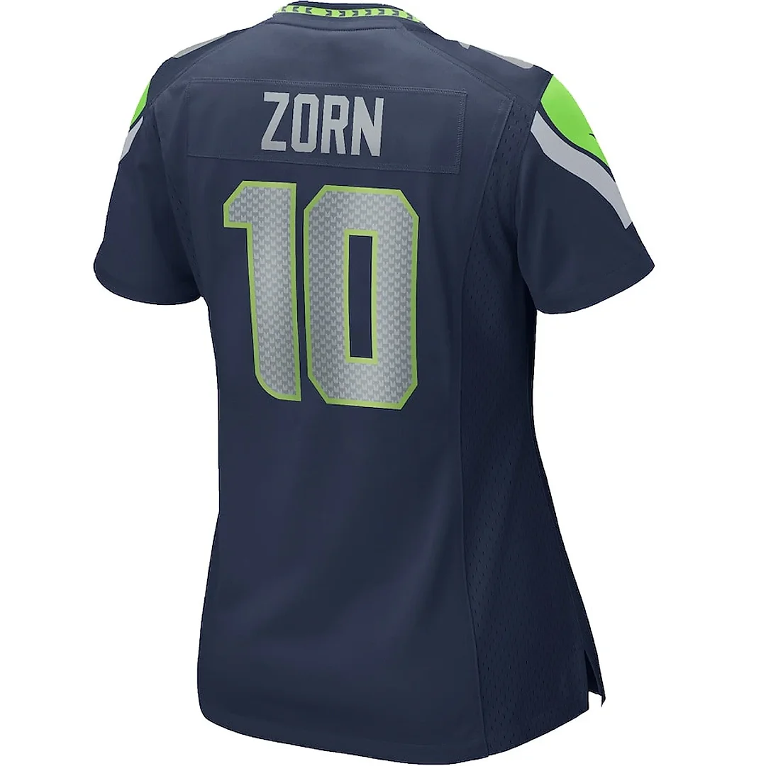 Zennovawear Jim Zorn 10 Seattle Seahawks Women Game Retired Jersey - College Navy