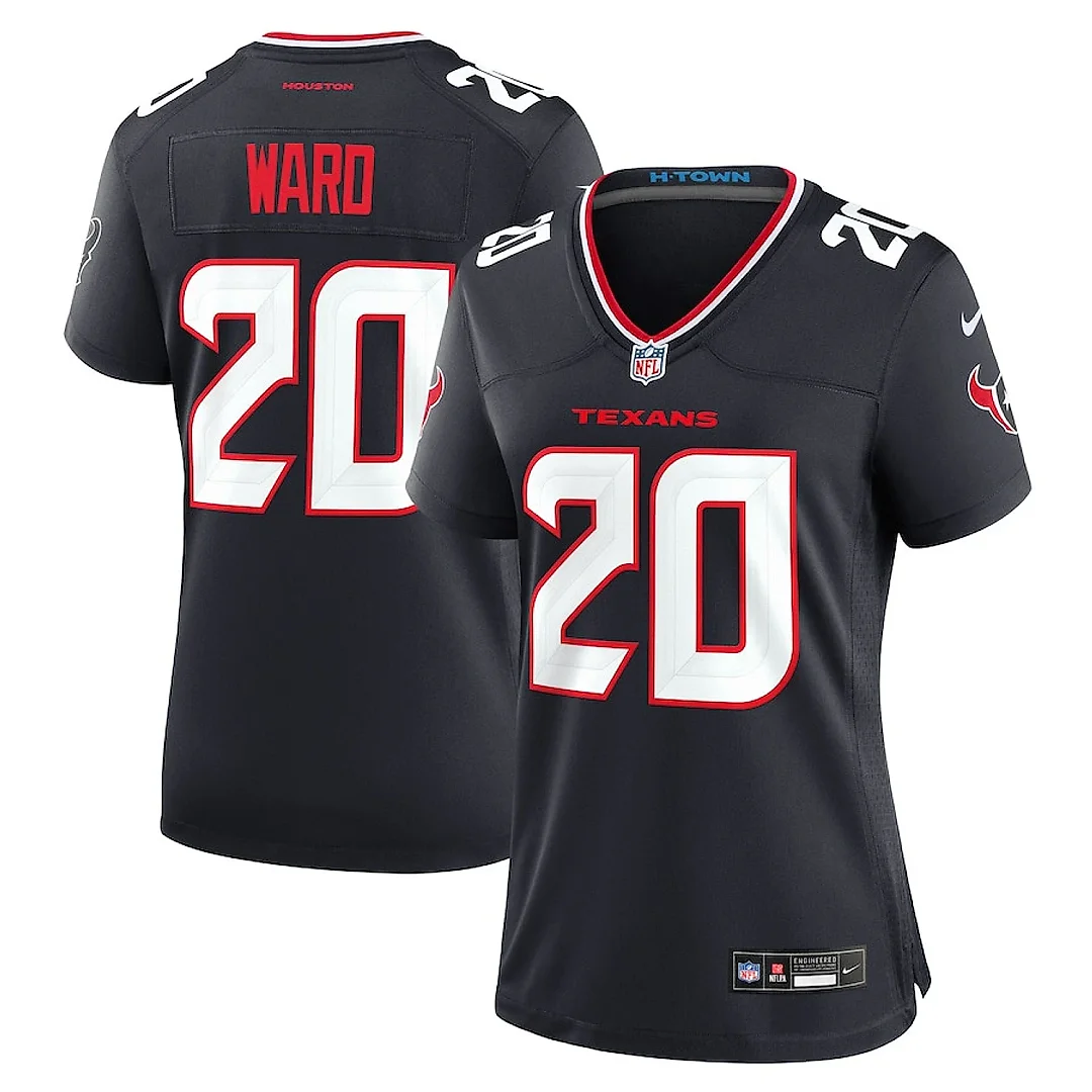 Zennovawear Jimmie Ward 20 Houston Texans Women's Team Game Jersey - Navy