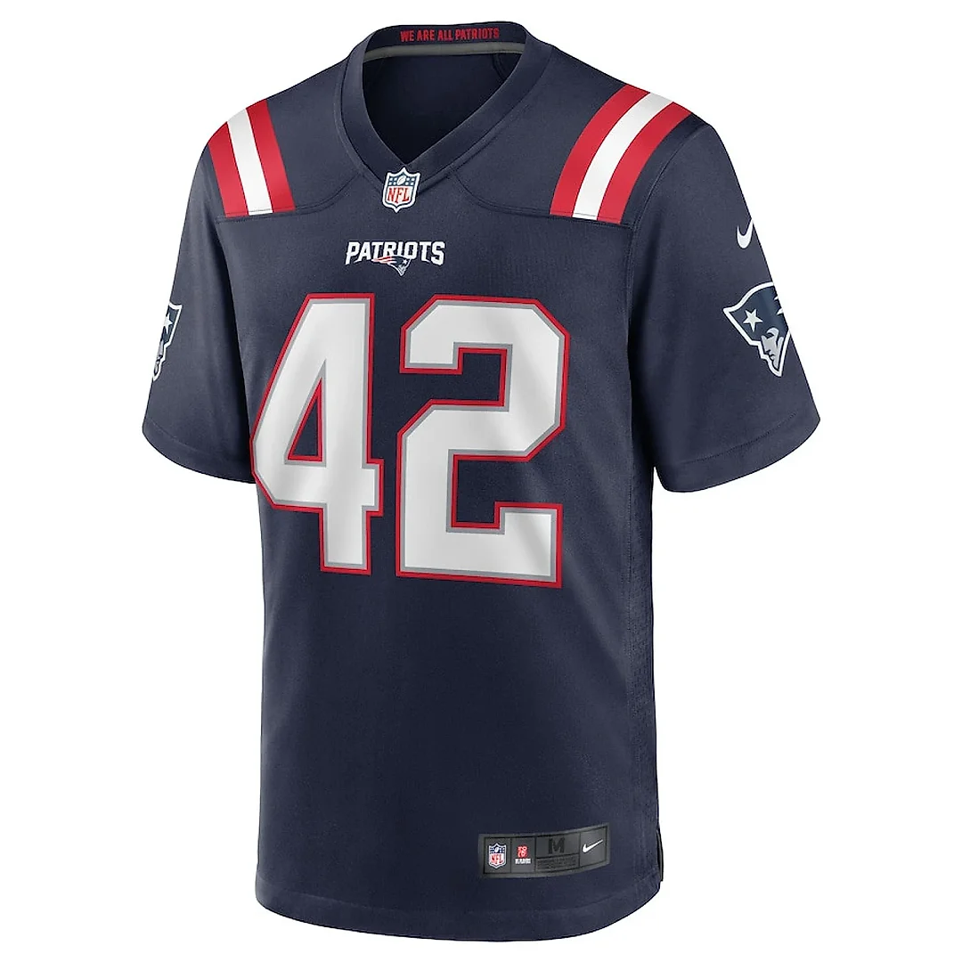 Zennovawear J.J. Taylor 42 New England Patriots Men Team Game Jersey - Navy