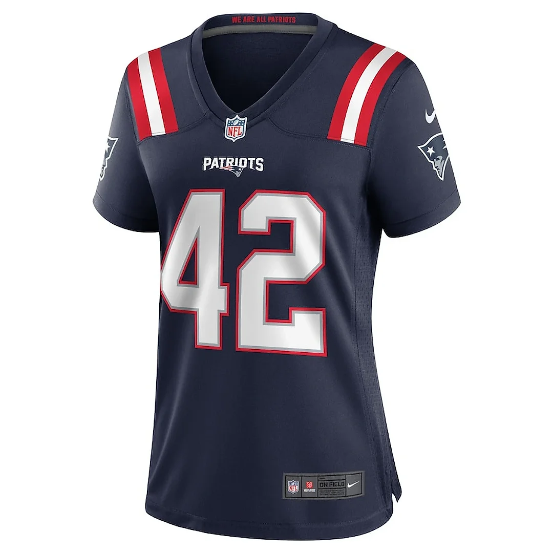 Zennovawear J.J. Taylor 42 New England Patriots Women Team Game Jersey - Navy