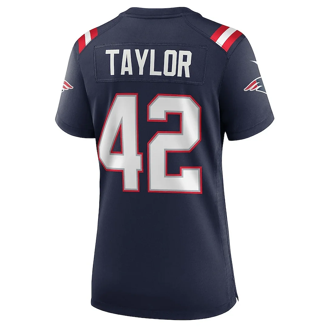 Zennovawear J.J. Taylor 42 New England Patriots Women Team Game Jersey - Navy