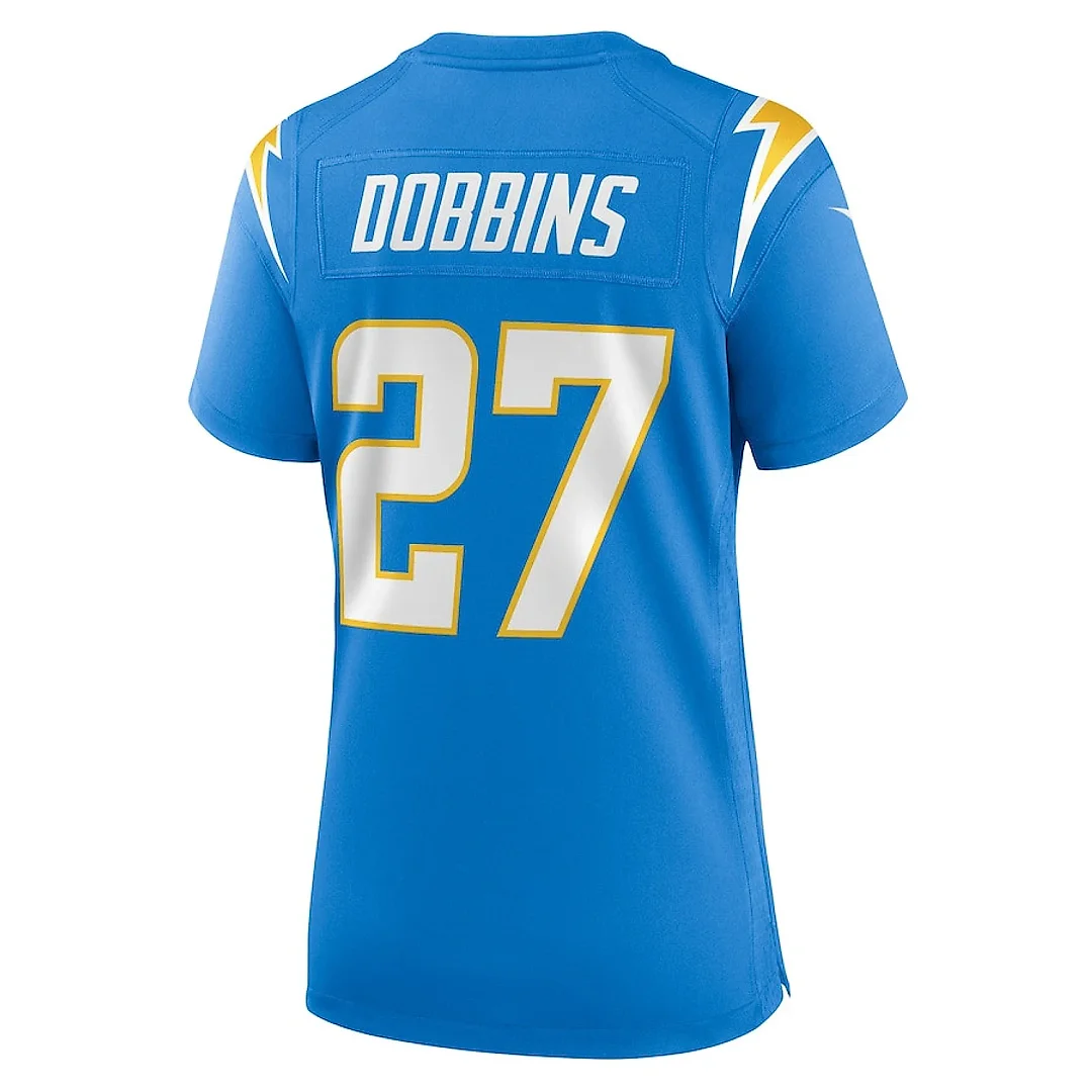 Zennovawear J.K. Dobbins 27 Los Angeles Chargers Team Game Women Jersey - Powder Blue