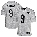 Zennovawear Joe Burrow 9 Cincinnati Bengals 2024 Salute to Service Game YOUTH Jersey - Arctic Camo