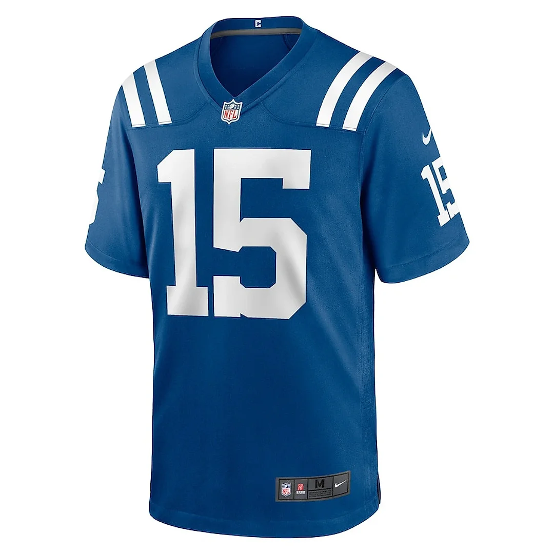 Zennovawear Joe Flacco 15 Indianapolis Colts Game Men Jersey - Royal