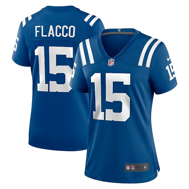 Zennovawear Joe Flacco 15 Indianapolis Colts Women's Game Jersey - Royal