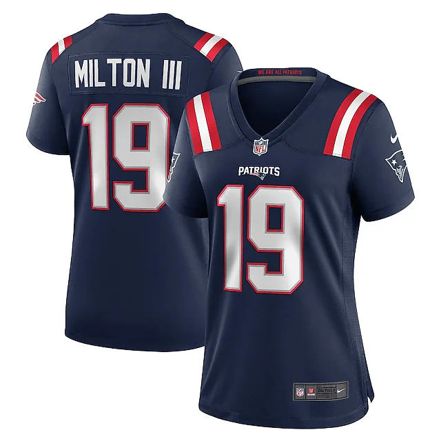Zennovawear Joe Milton III 19 New England Patriots Women's Game Jersey - Navy