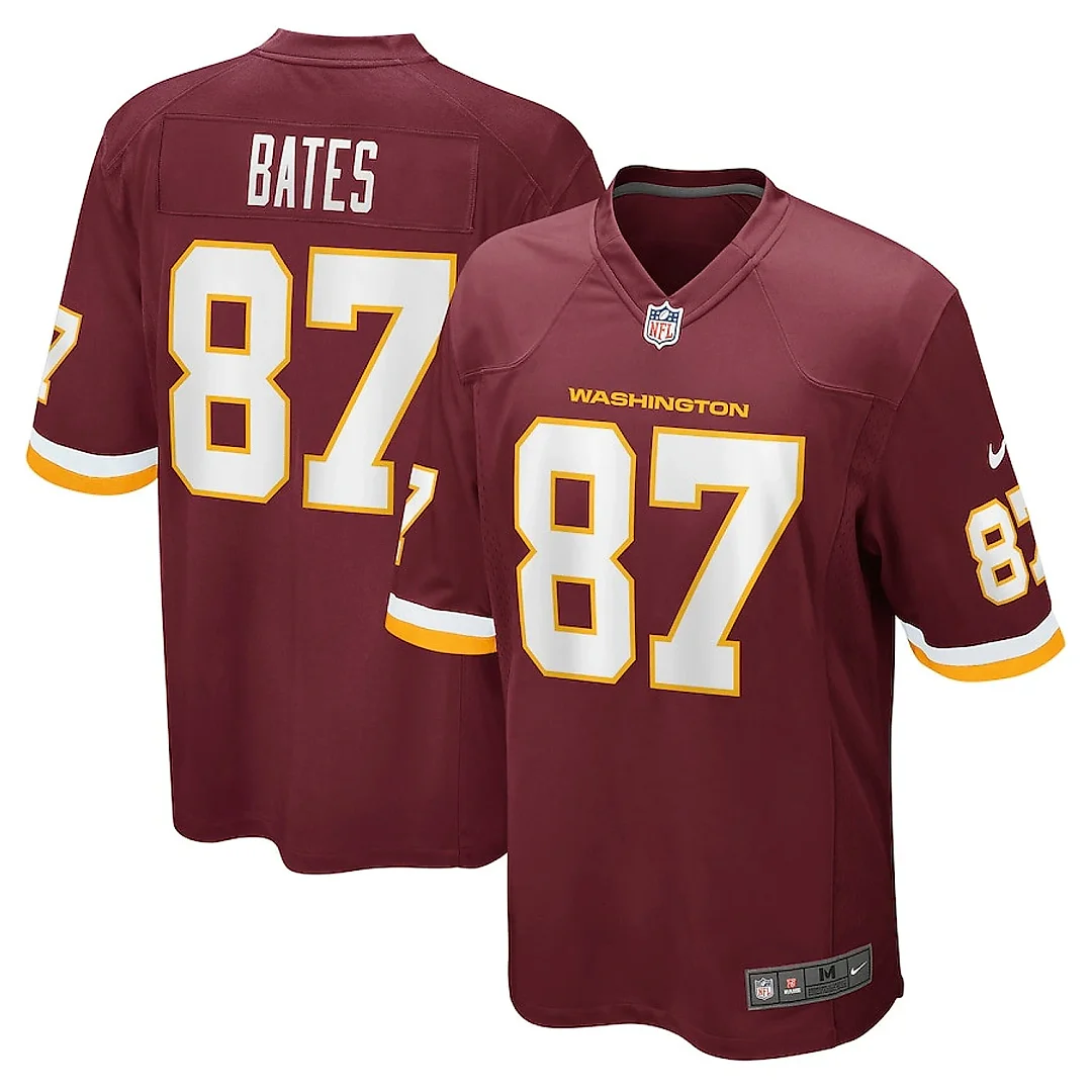 Zennovawear John Bates 87 Washington Football Team Men Game Jersey - Burgundy