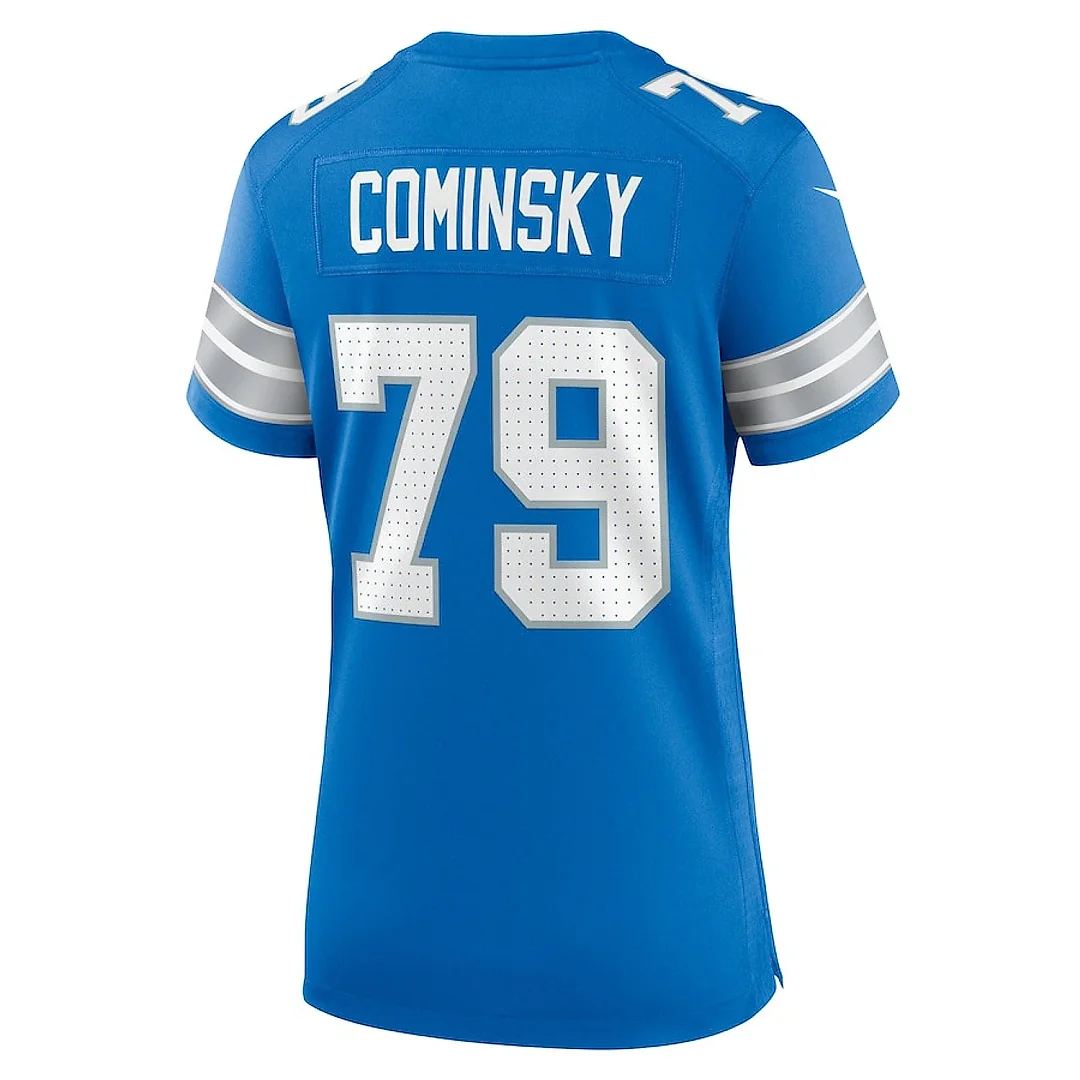 Zennovawear John Cominsky 79 Detroit Lions Women's Team Game Jersey - Blue