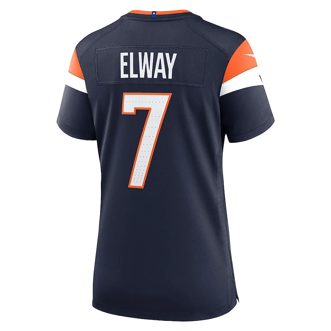 Zennovawear John Elway 7 Denver Broncos Retired Women Alternate Game Jersey - Navy