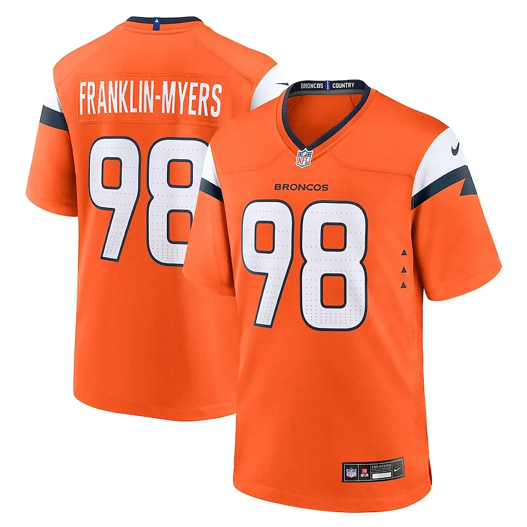 Zennovawear John Franklin-Myers 98 Denver Broncos Team Game Men Jersey - Orange