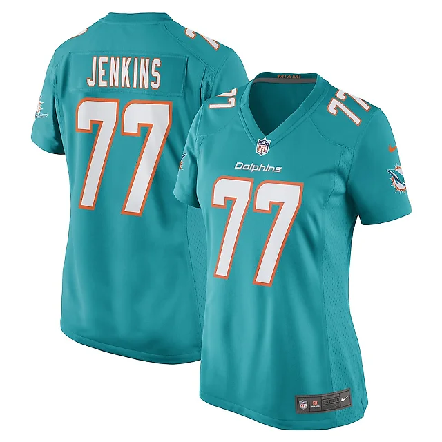 Zennovawear John Jenkins 77 Miami Dolphins Women Game Jersey - Aqua
