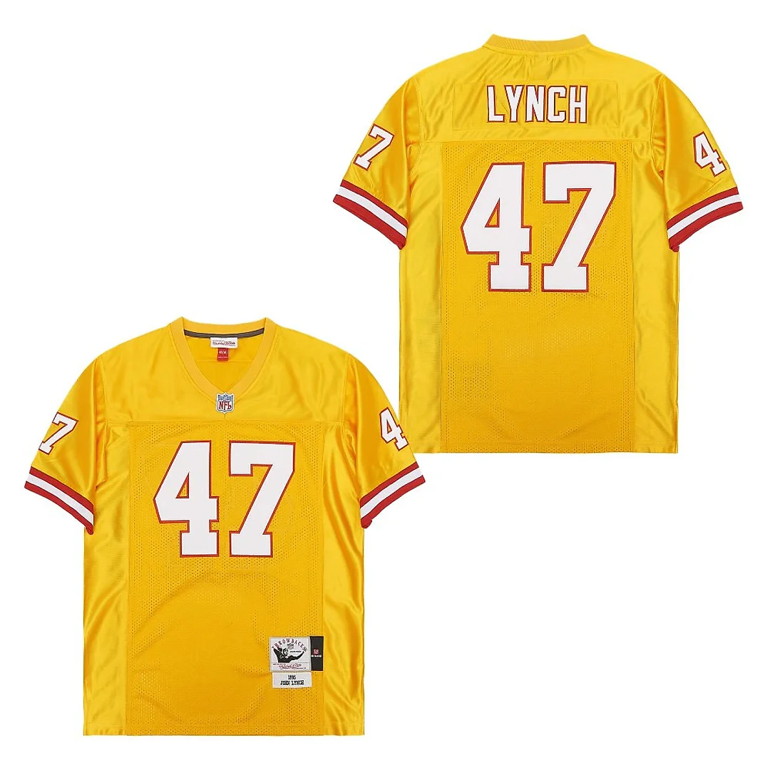 Zennovawear John Lynch 47 Tampa Bay Buccaneers Throwback Men Jersey - Yellow