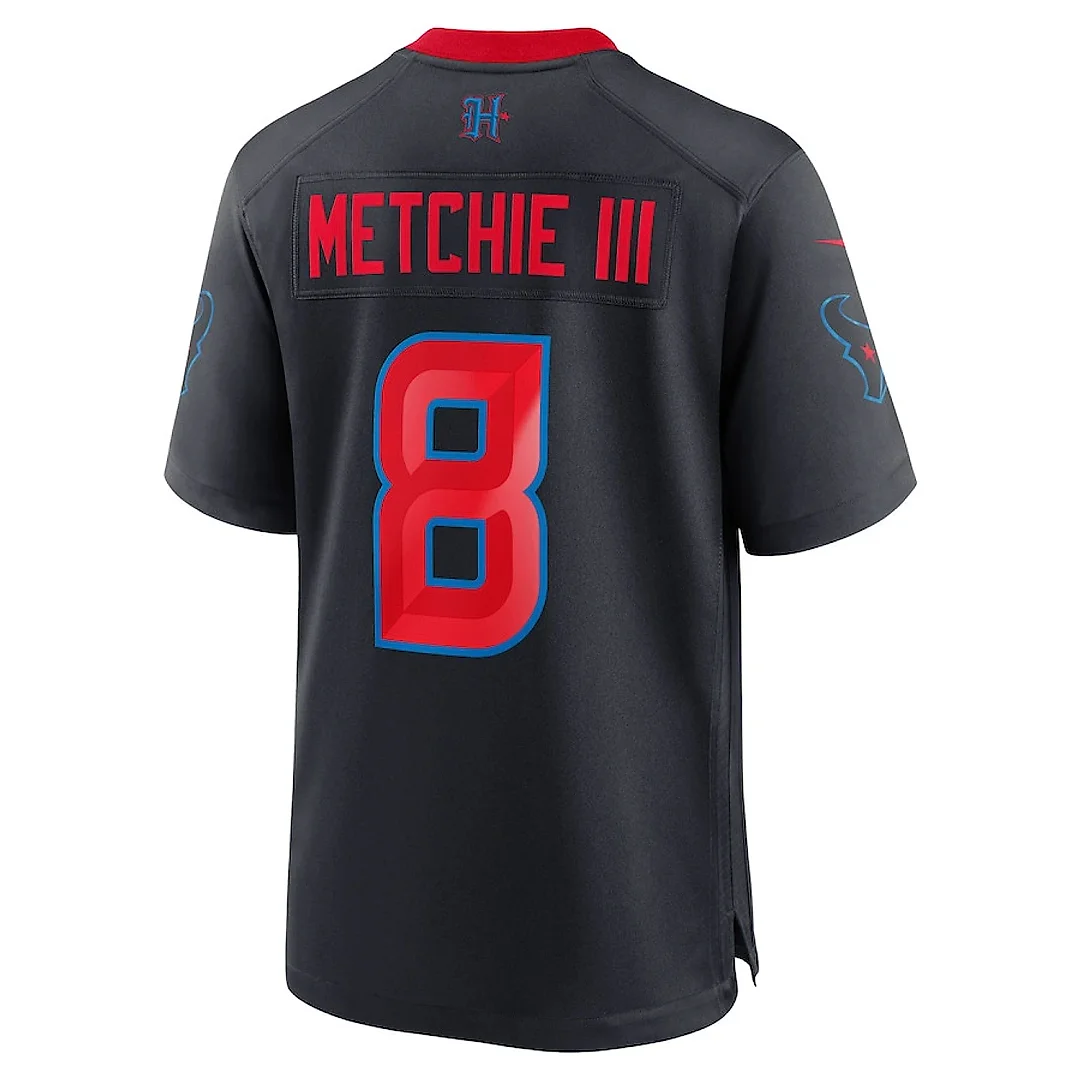 Zennovawear John Metchie III 8 Houston Texans 2nd Alternate Game Men Jersey - Navy