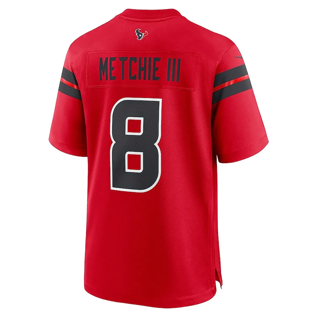 Zennovawear John Metchie III 8 Houston Texans Alternate Game Men Jersey - Red