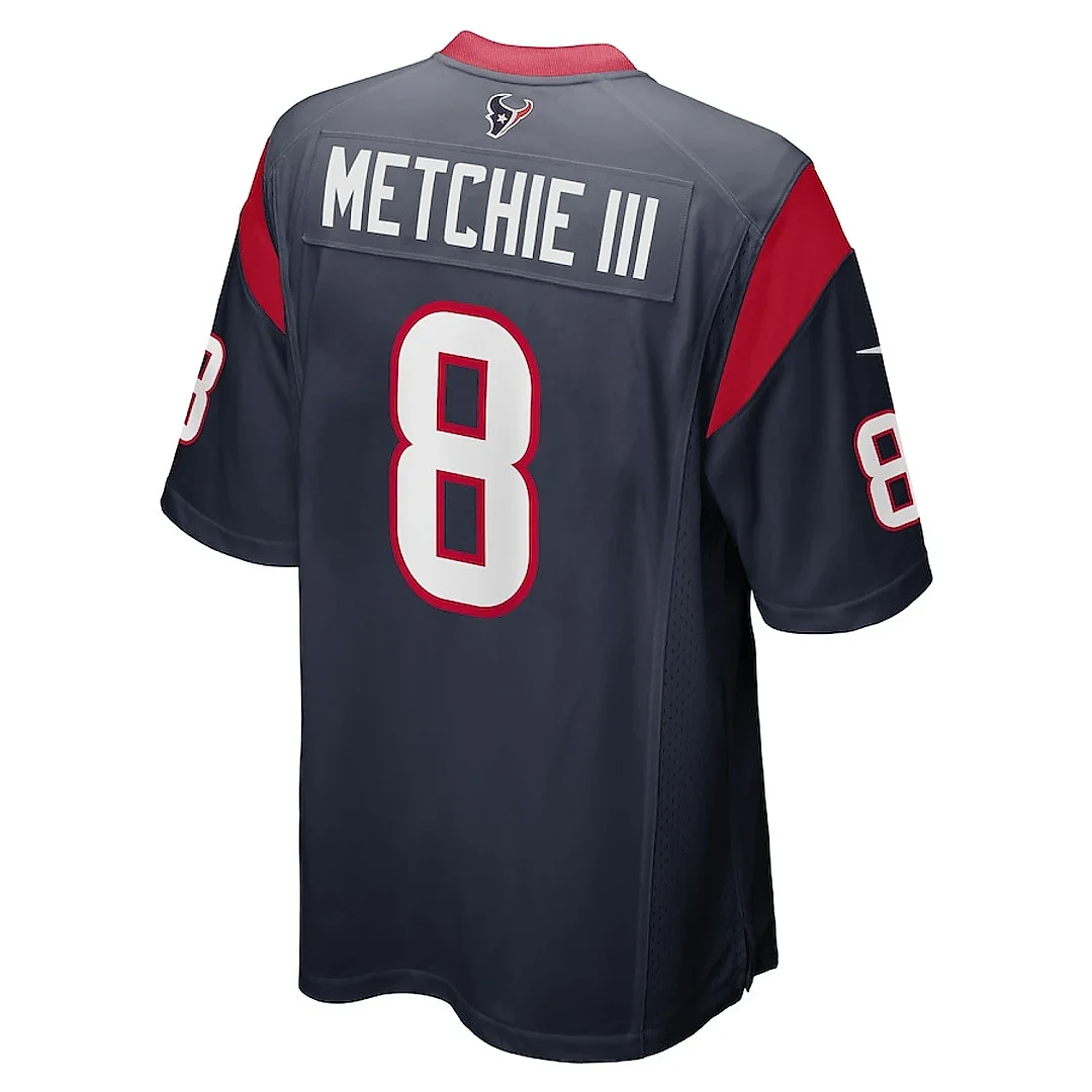 Zennovawear John Metchie III 8 Houston Texans Game Men Jersey - Navy