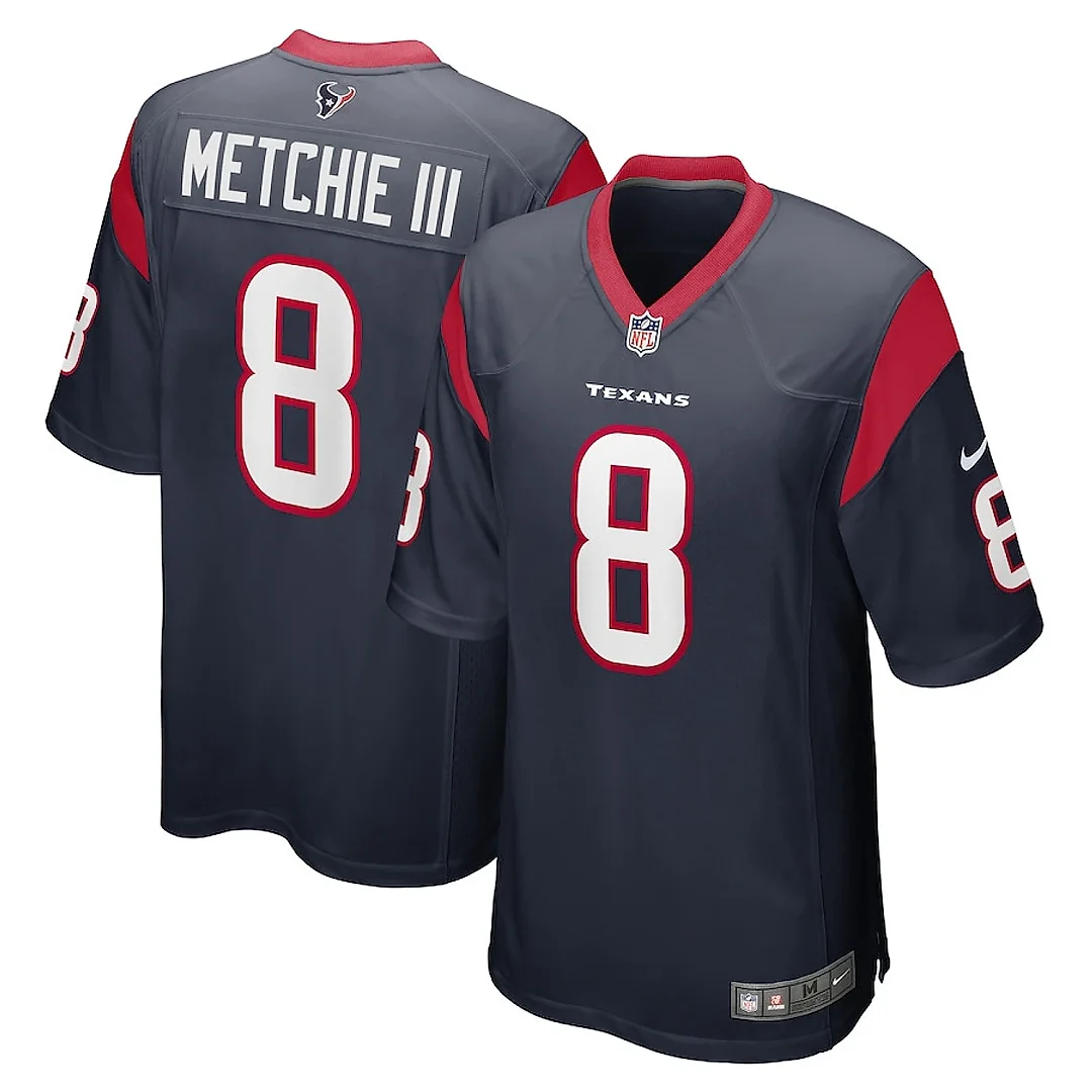 Zennovawear John Metchie III 8 Houston Texans Game Men Jersey - Navy