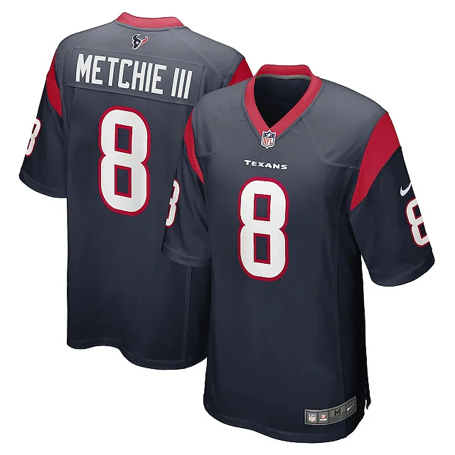 Zennovawear John Metchie III 8 Houston Texans Game Men Jersey - Navy