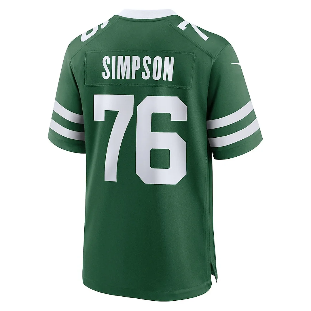 Zennovawear John Simpson 76 New York Jets Team Game Men Jersey - Legacy Green