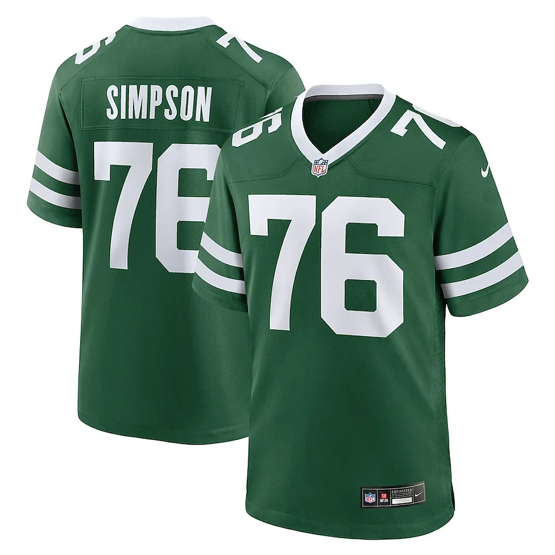 Zennovawear John Simpson 76 New York Jets Team Game Men Jersey - Legacy Green
