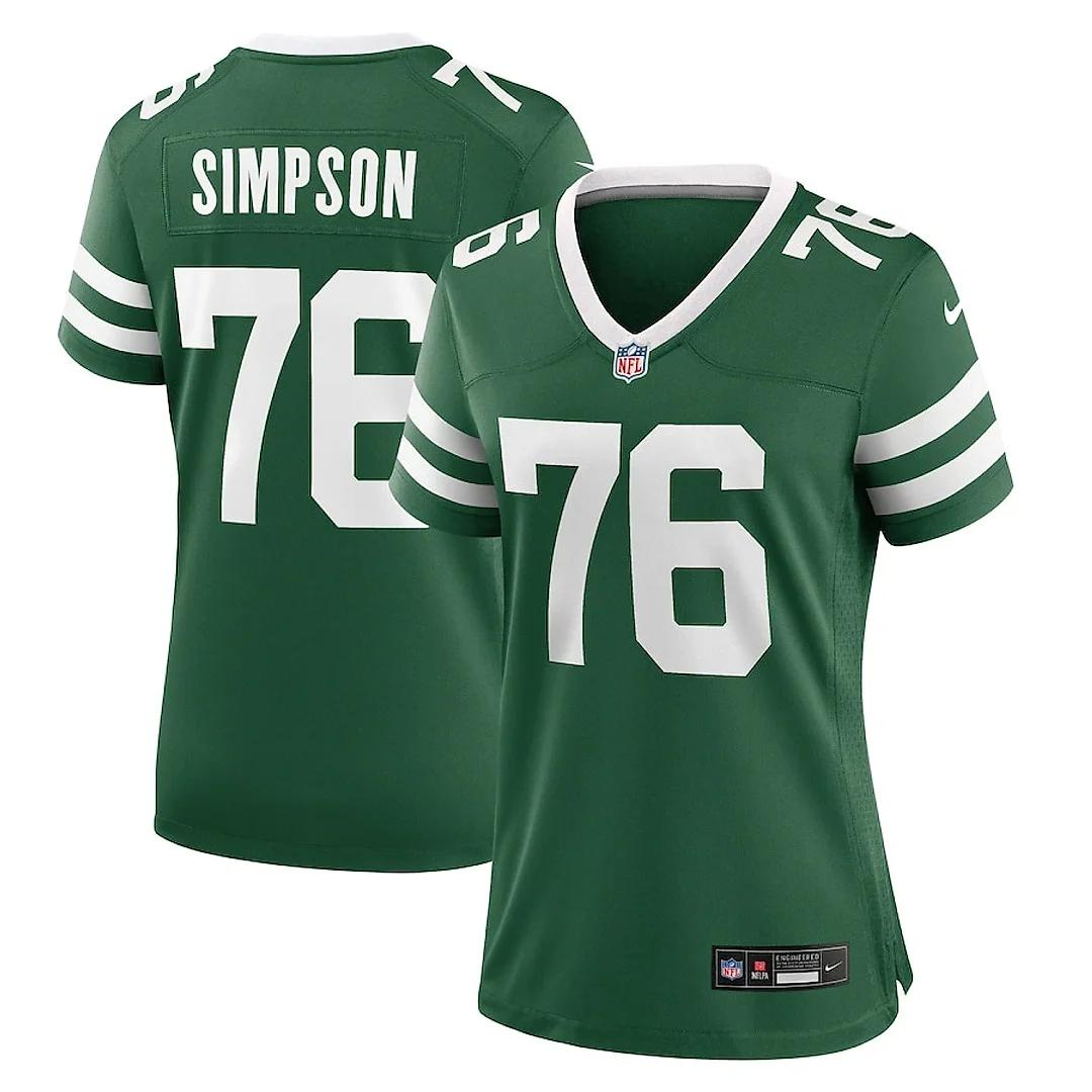 Zennovawear John Simpson 76 New York Jets Women's Team Game Jersey - Legacy Green