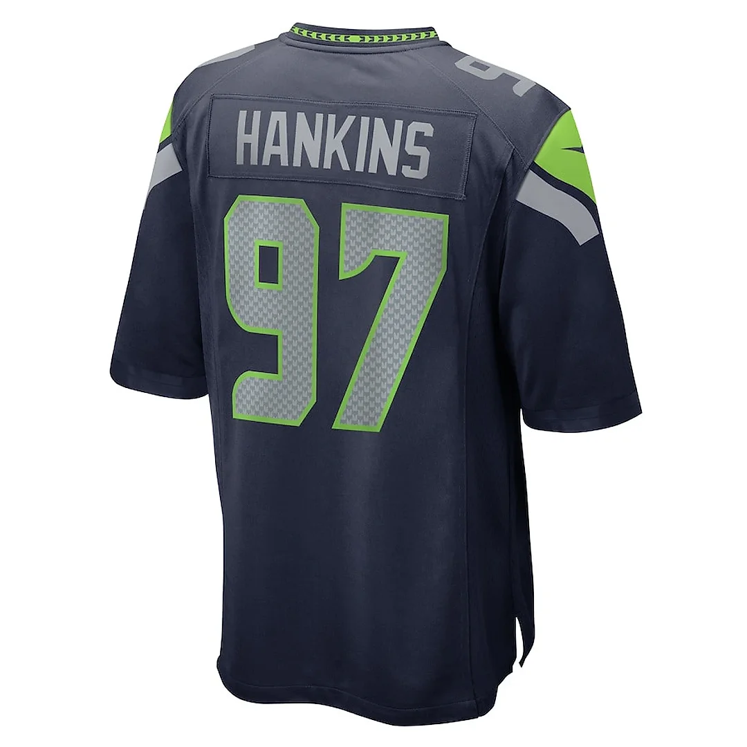 Zennovawear Johnathan Hankins 97 Seattle Seahawks Game Men Jersey - College Navy
