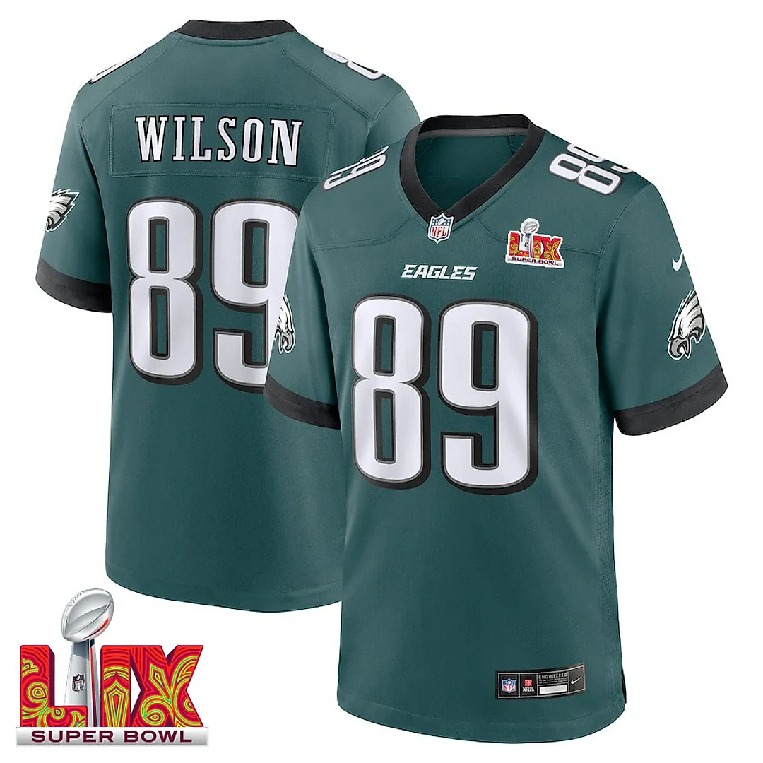 Zennovawear Johnny Wilson 89 Philadelphia Eagles Super Bowl LIX Jersey - Men's - Midnight Green