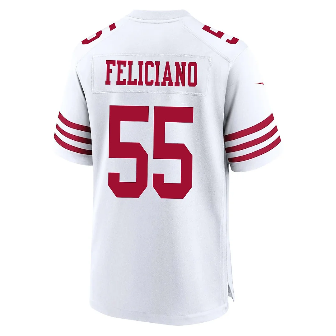 Zennovawear Jon Feliciano 55 San Francisco 49ers NFC Champions Patch Game Men Jersey - White