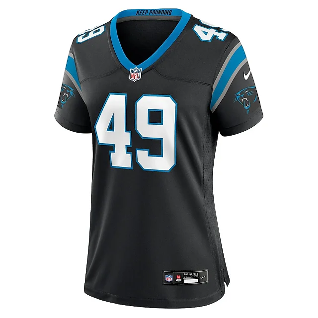Zennovawear Jon Rhattigan 49 Carolina Panthers Women's Game Jersey - Black