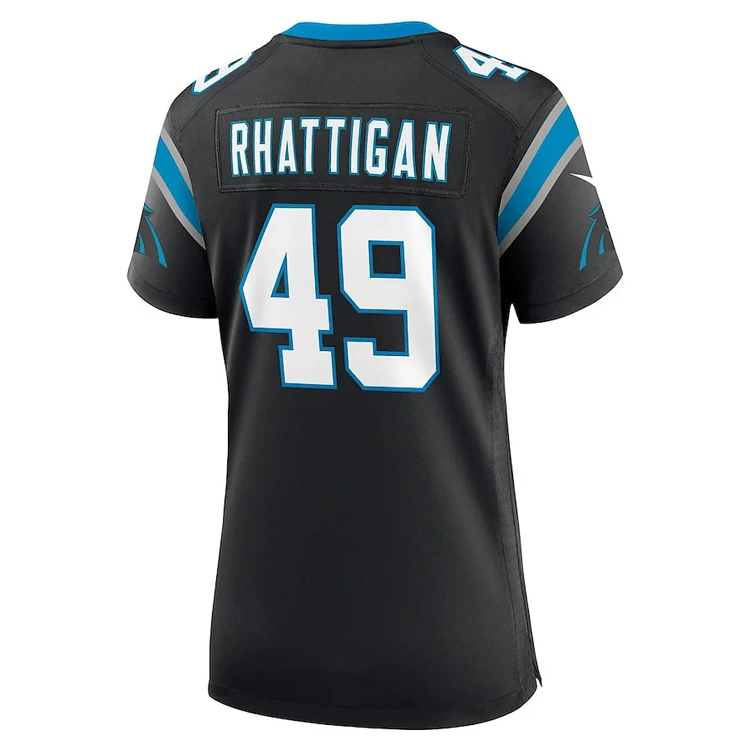 Zennovawear Jon Rhattigan 49 Carolina Panthers Women's Game Jersey - Black