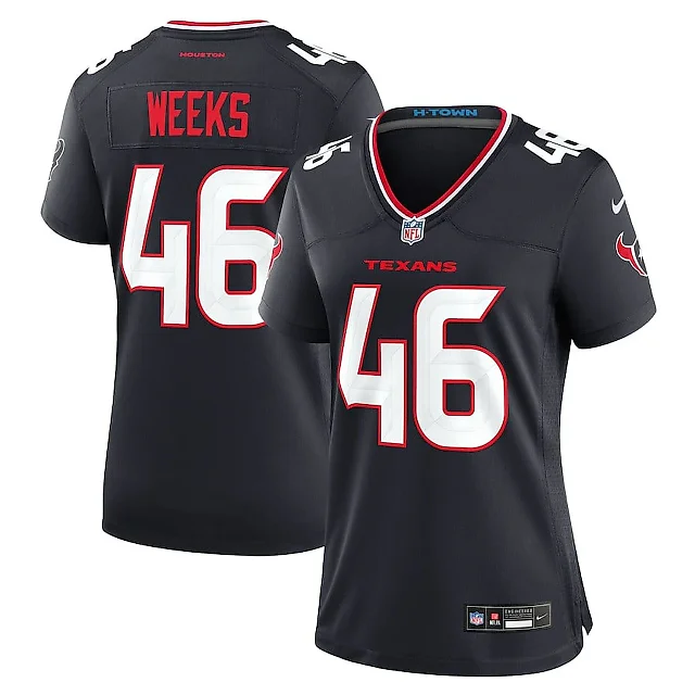 Zennovawear Jon Weeks 46 Houston Texans Women's Team Game Jersey - Navy