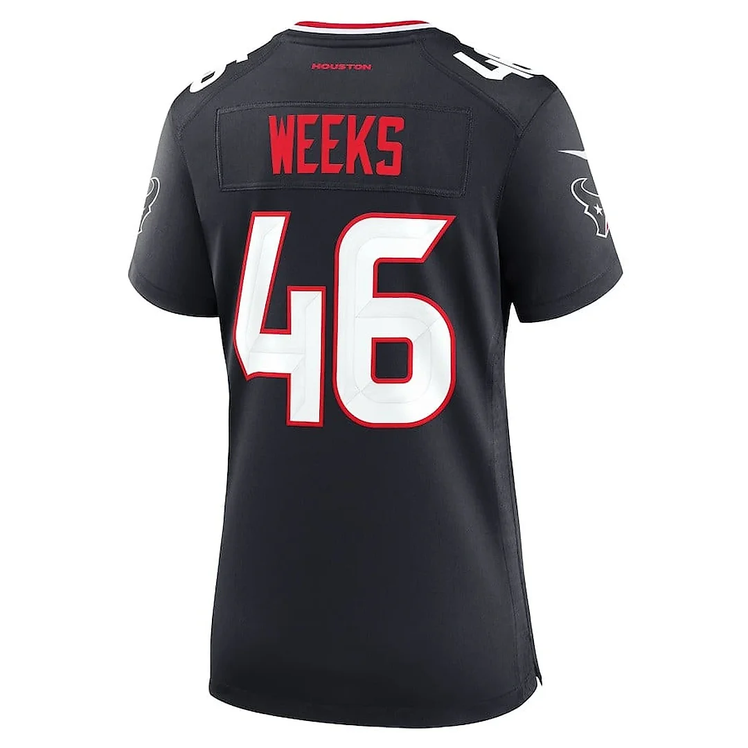 Zennovawear Jon Weeks 46 Houston Texans Women's Team Game Jersey - Navy