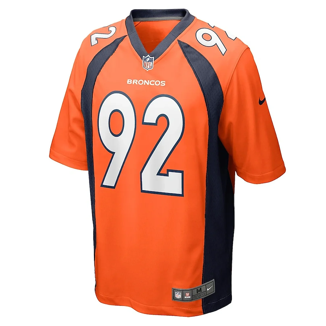Zennovawear Jonathan Harris 92 Denver Broncos Men Game Jersey - Orange
