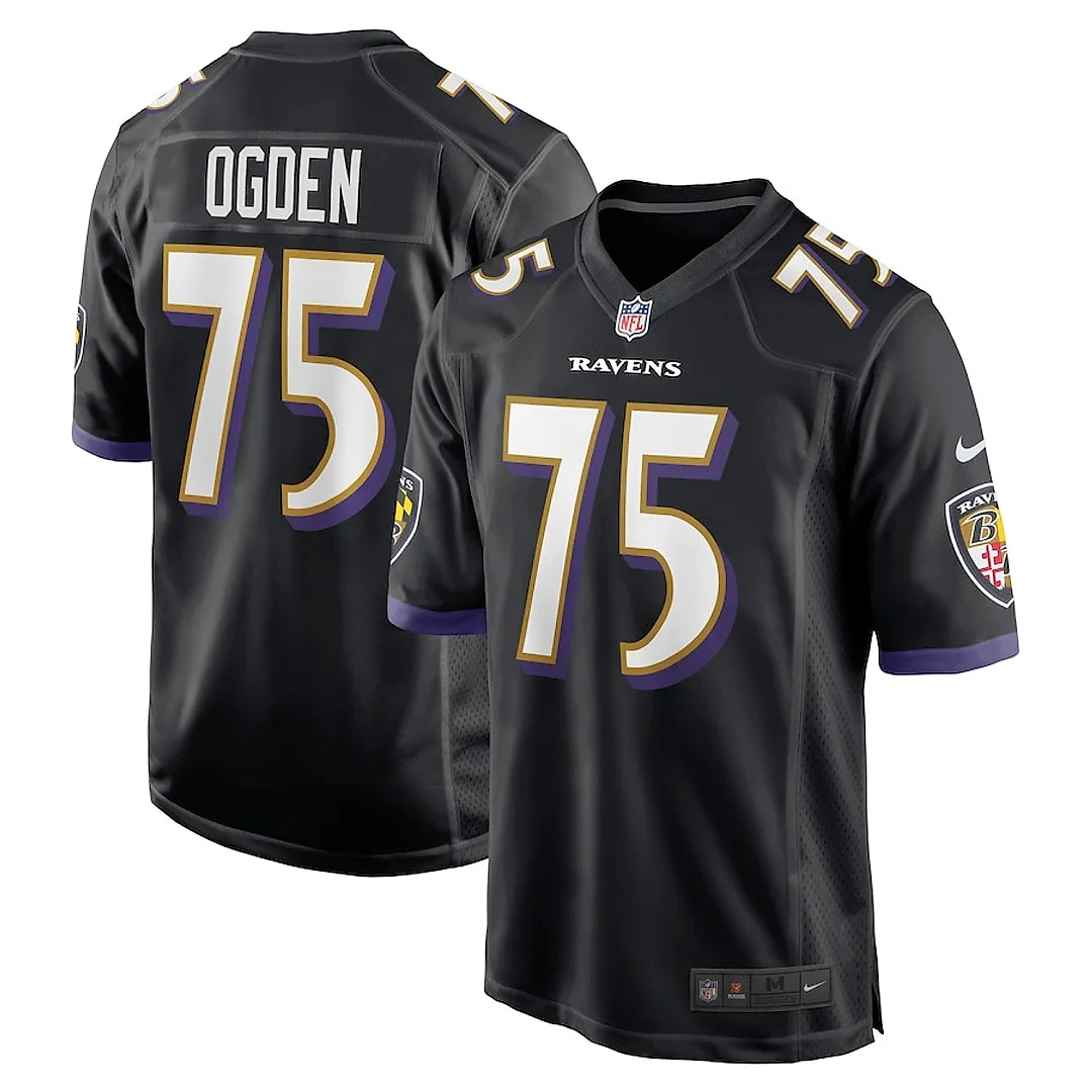 Zennovawear Jonathan Ogden 75 Baltimore Ravens Men Retired Jersey - Black