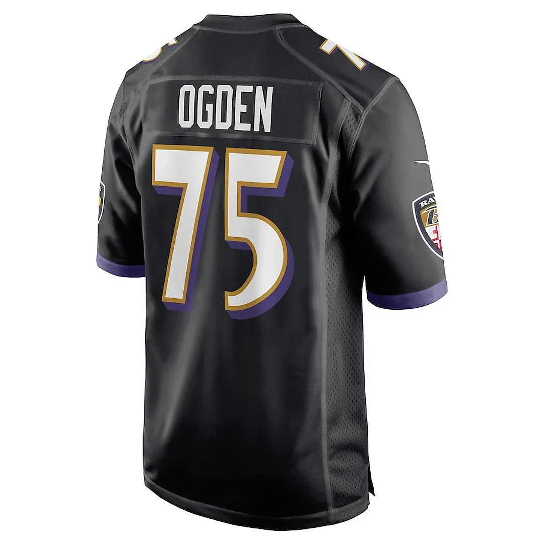 Zennovawear Jonathan Ogden 75 Baltimore Ravens Men Retired Jersey - Black