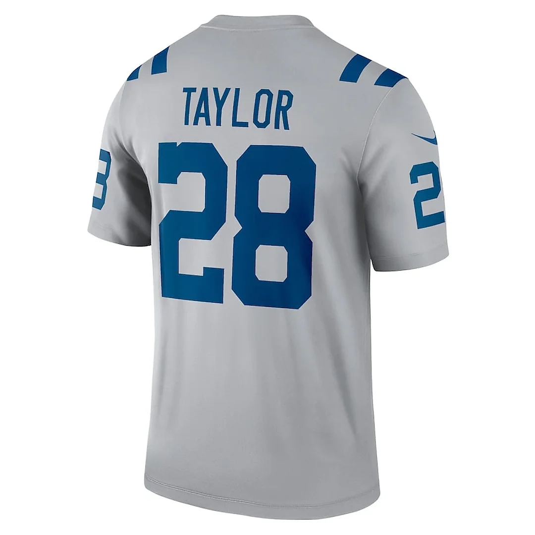 Zennovawear Jonathan Taylor 28 Indianapolis Colts Men Inverted Legend Jersey - Gray
