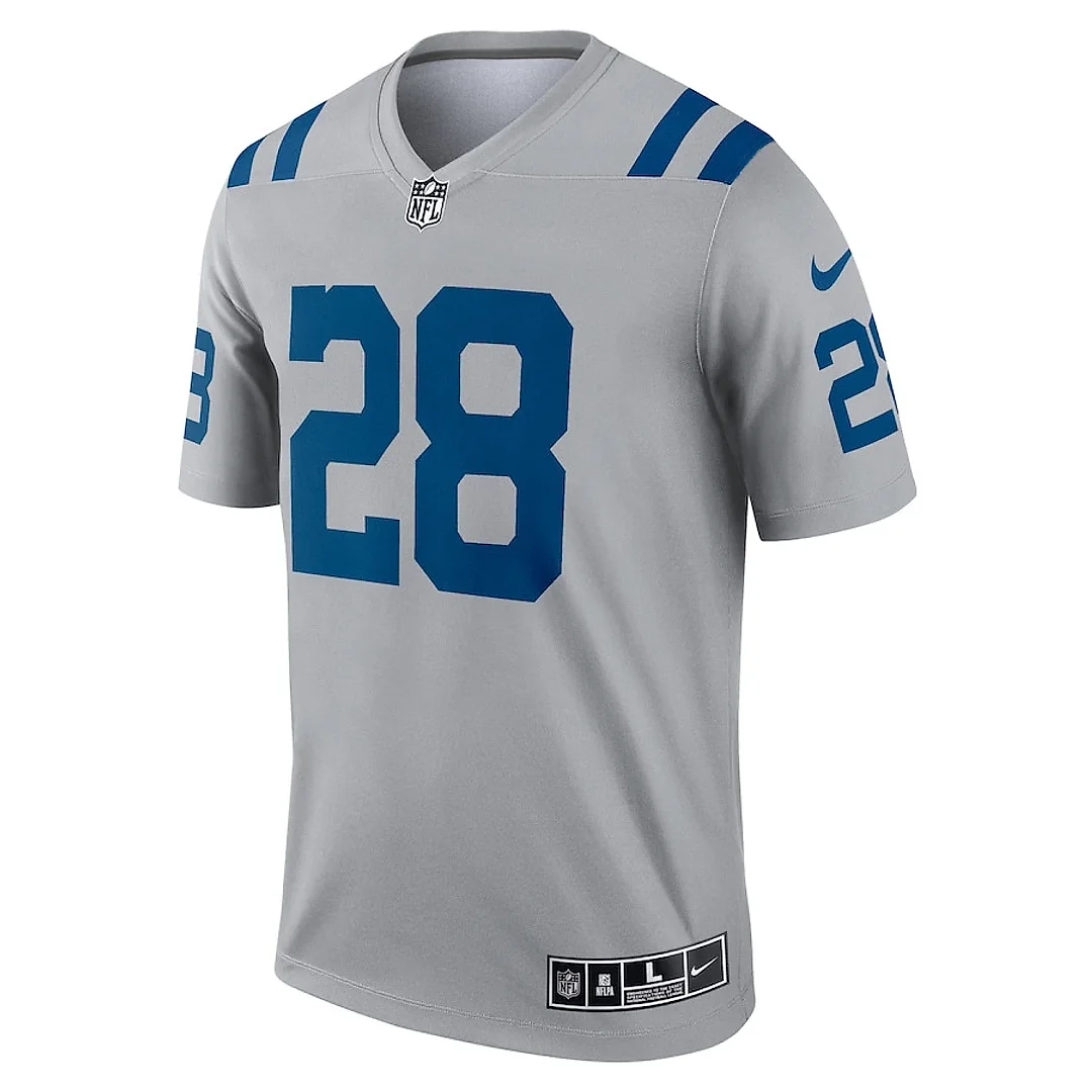 Zennovawear Jonathan Taylor 28 Indianapolis Colts Men Inverted Legend Jersey - Gray