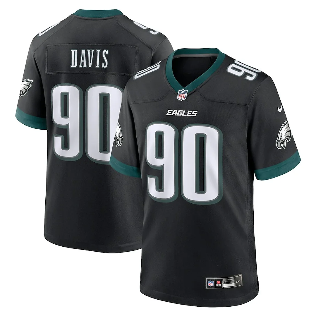 Zennovawear Jordan Davis 90 Philadelphia Eagles Alternate Game Men Jersey - Black