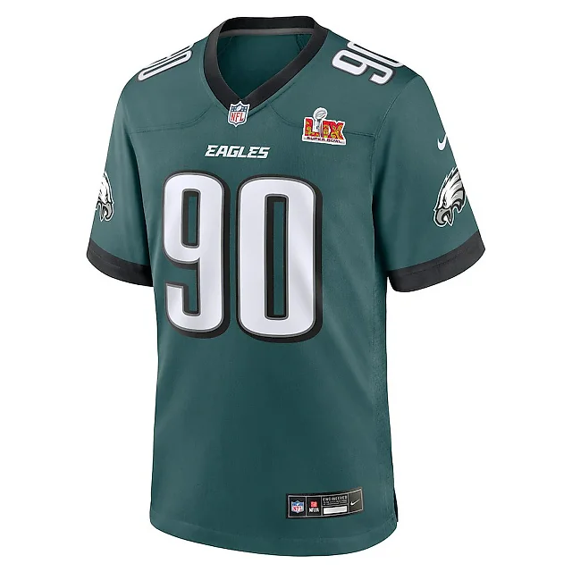 Zennovawear Jordan Davis 90 Philadelphia Eagles Super Bowl LIX YOUTH Jersey - Midnight Green