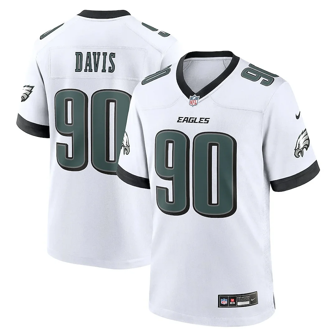 Zennovawear Jordan Davis 90 Philadelphia Eagles White Game Men Jersey - White