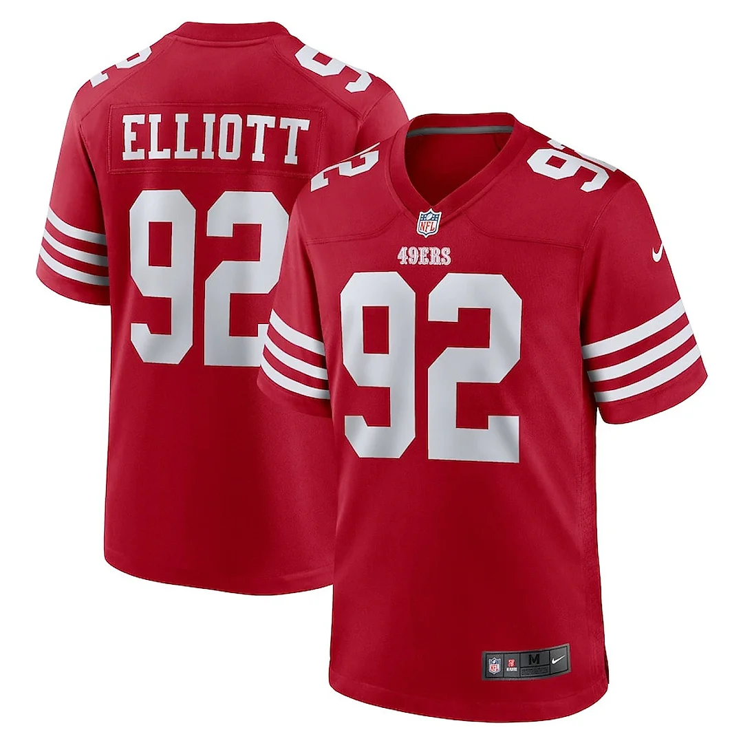 Zennovawear Jordan Elliott 92 San Francisco 49ers Team Game Men Jersey - Scarlet